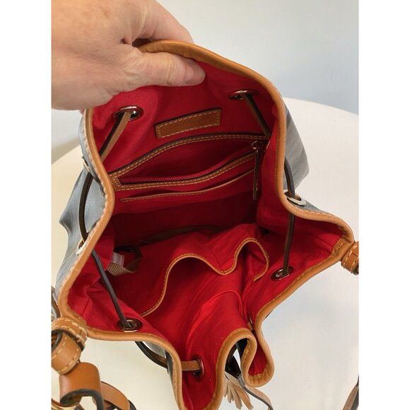 Dooney & Bourke Wexford Tasha Black Leather Drawstring Shoulder Bag Purse - Picture 5 of 12